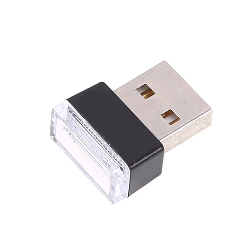 2 x Mini Flexible USB LED Lights for Car Interior Atmosphere - White