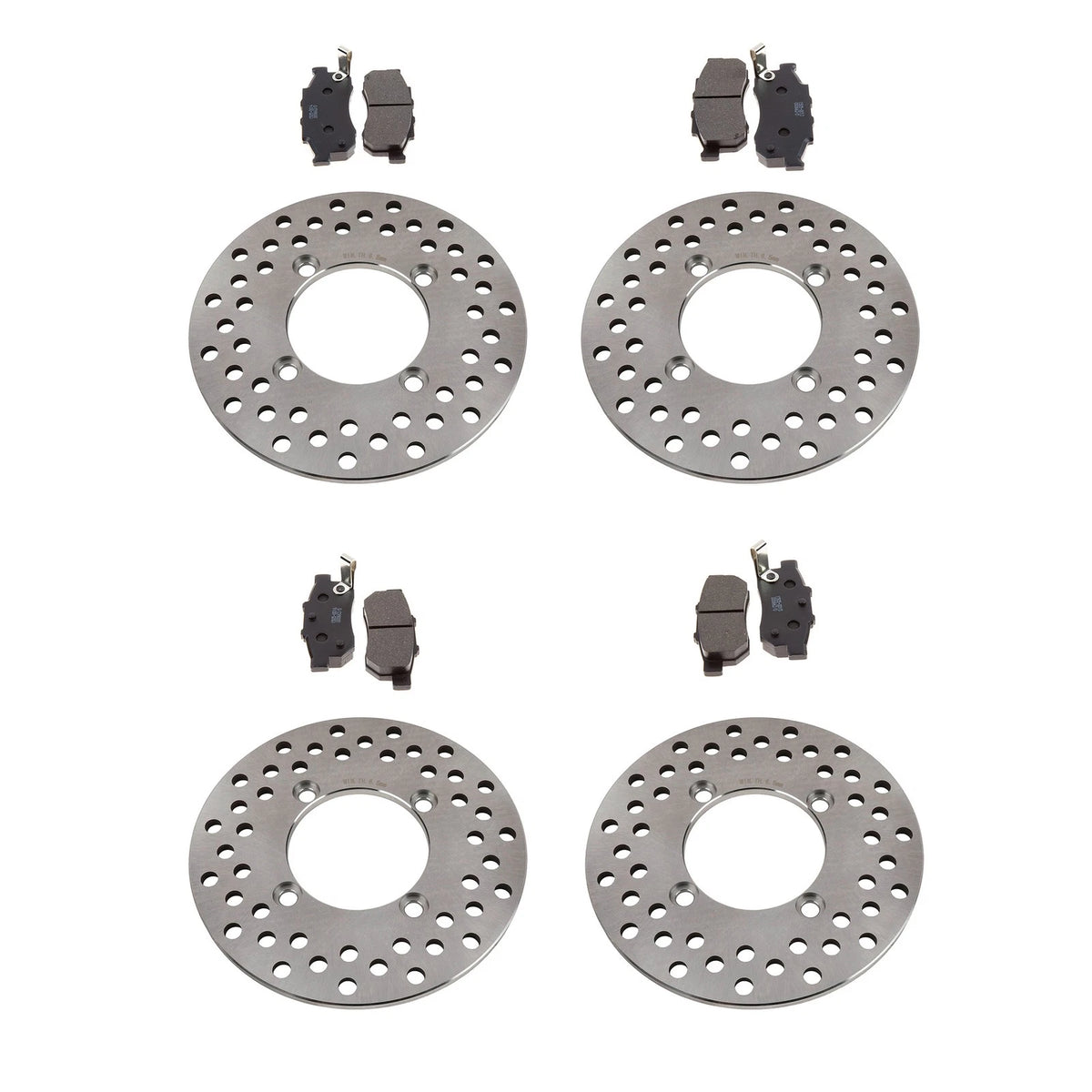 Front & Rear Brake Rotors & Semi-Metallic Pads for Honda Big Red 700 (2009–2013)