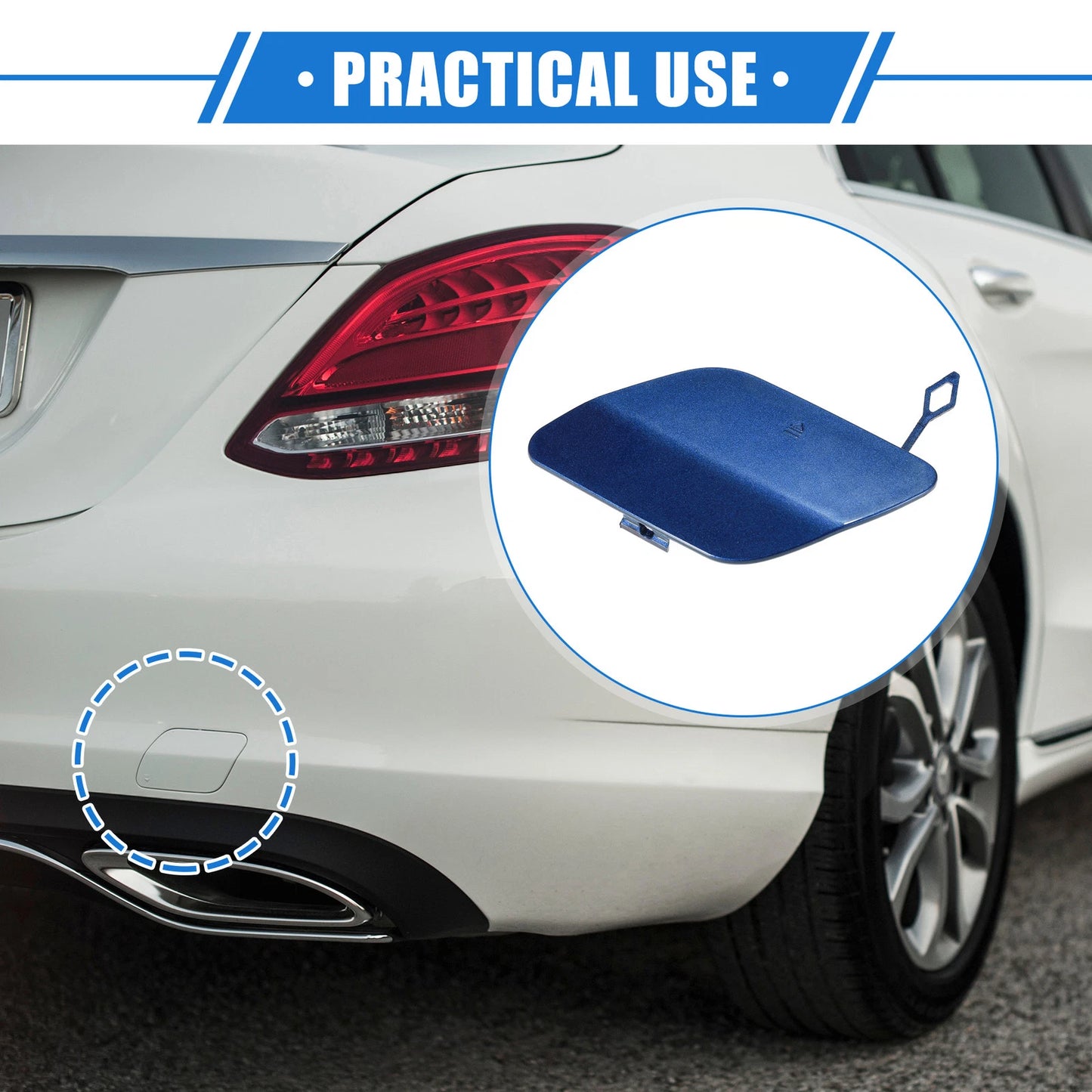 Rear Bumper Tow Hook Eye Hole Cover for Mercedes-Benz C300 Sedan (2016-2018)