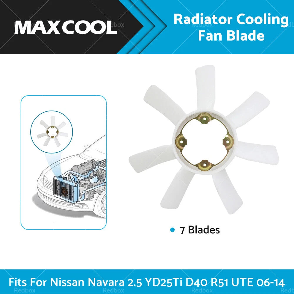 7 Blade Radiator Cooling Fan for Nissan Navara D40 R51 06-14