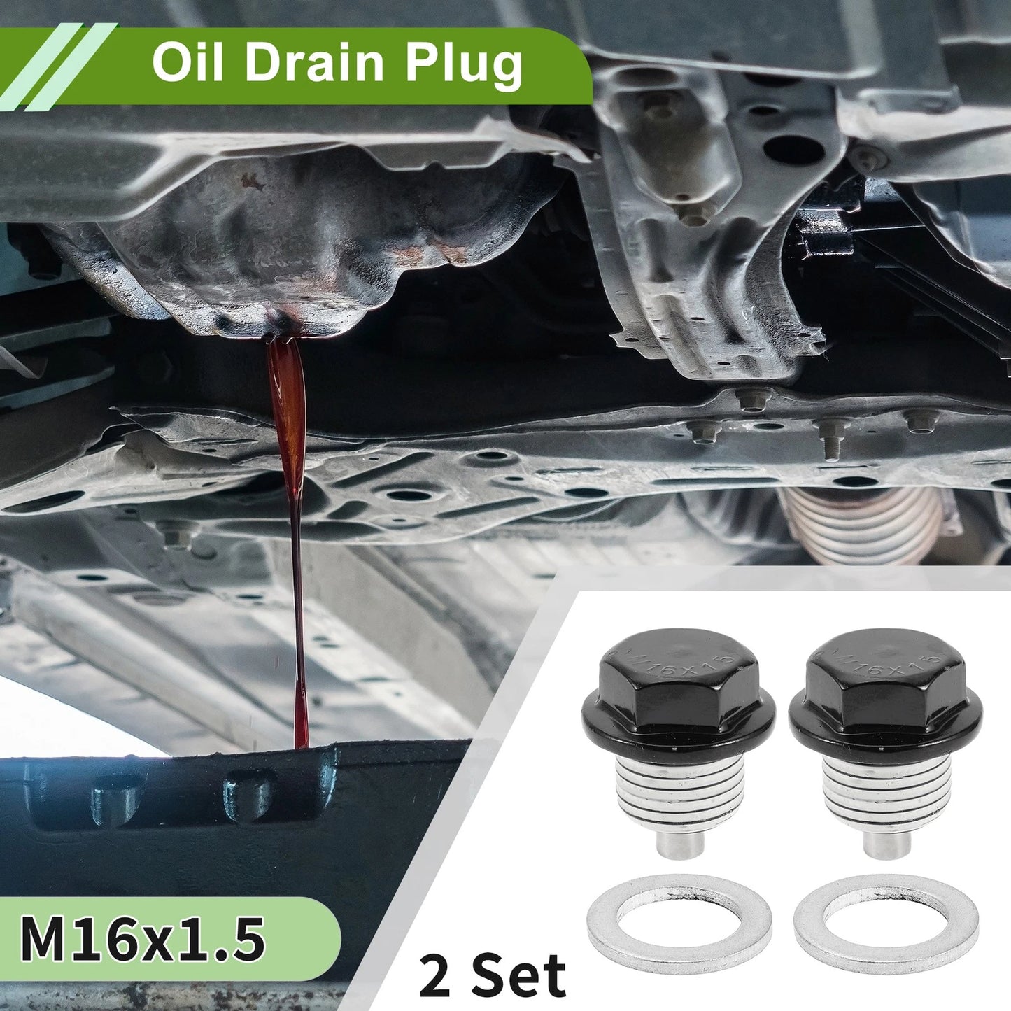 M16x1.5 Aluminum Oil Drain Plug W/ Gasket 2 x for Car/Motorcycle