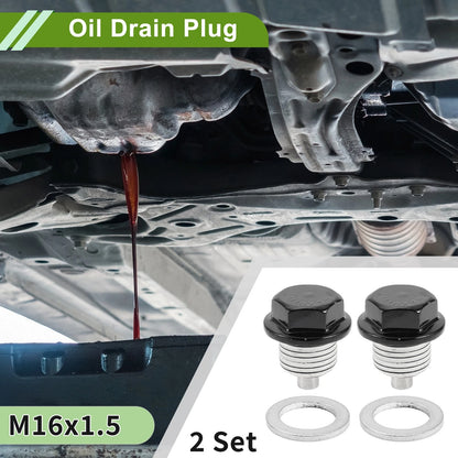 M16x1.5 Aluminum Oil Drain Plug W/ Gasket 2 x for Car/Motorcycle