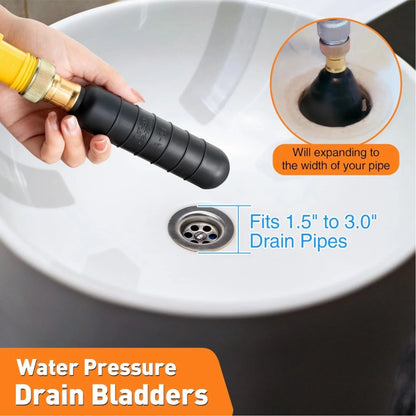 Drain Cleaning Bladder 1.5"-3" for Unclogging Main Drain Pipes