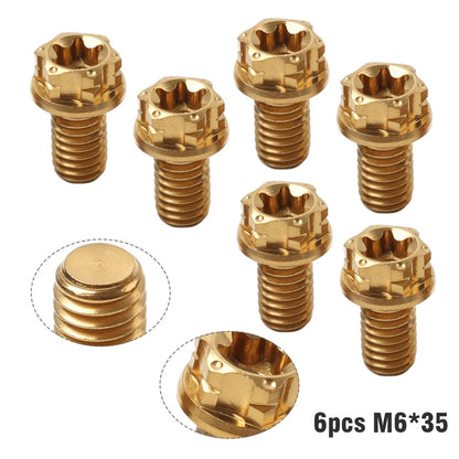 6pcs M6x35mm Titanium Torx Head Flange Screws for Bike Motorcycle