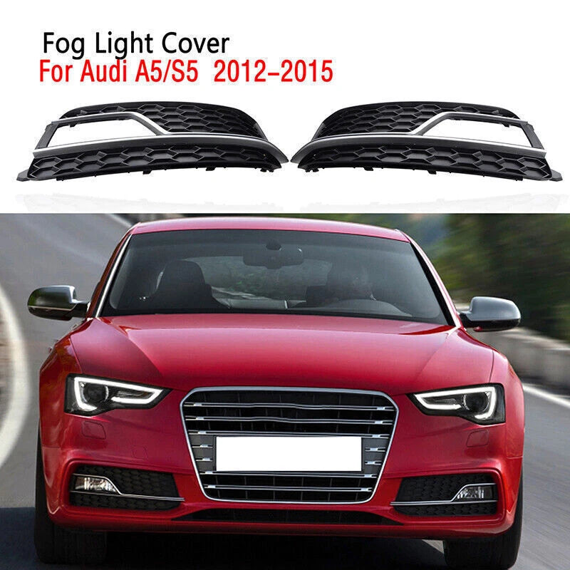 Front Bumper Fog Light Lamp Grill Cover for AUDI A5 S5 S-Line (2013-2017)