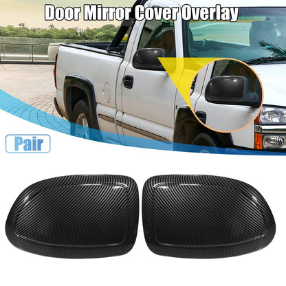 1 Pair Rearview Mirror Cap for GMC Yukon Carbon Fiber Pattern Black