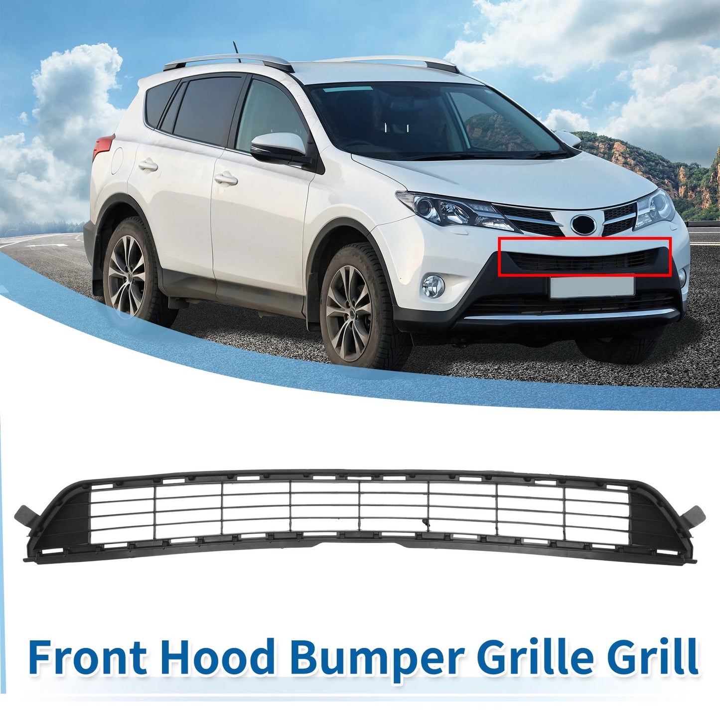 Front Hood Bumper Grille for Toyota RAV4 (2013-2015) Black