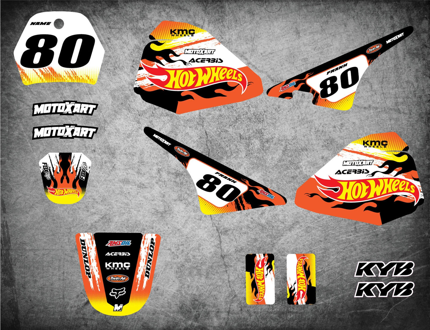 Custom Graphic Kit BLAZE STYLE for Yamaha PW Pee Wee 80 Stickers Decals