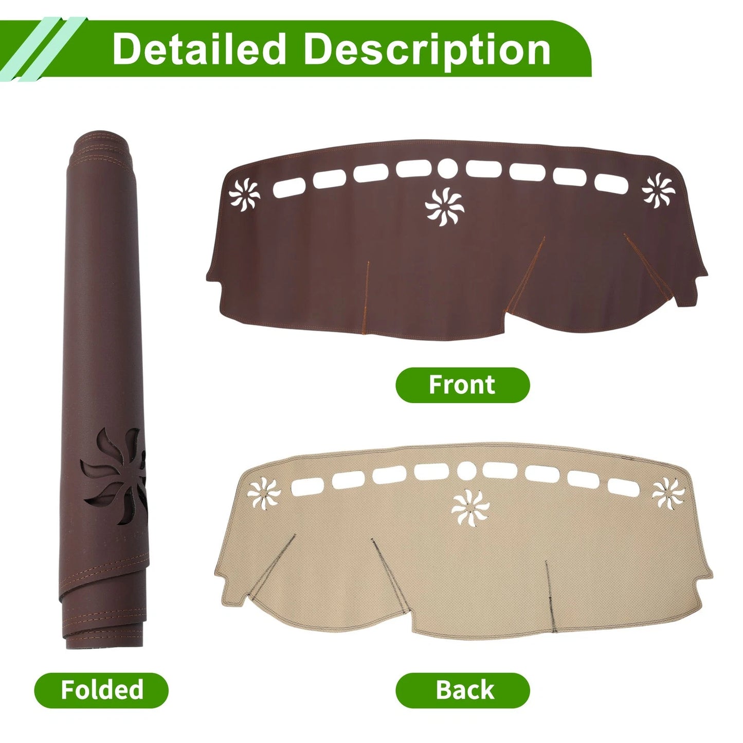 Dashboard Cover Mat for Jeep Compass (2017-2021) - Brown Dash Carpet