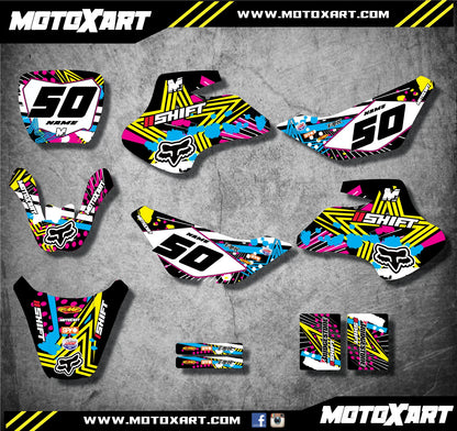 Custom Graphic Kit for Suzuki JR 50 (2000-2003) - Pinned Style Stickers Decals