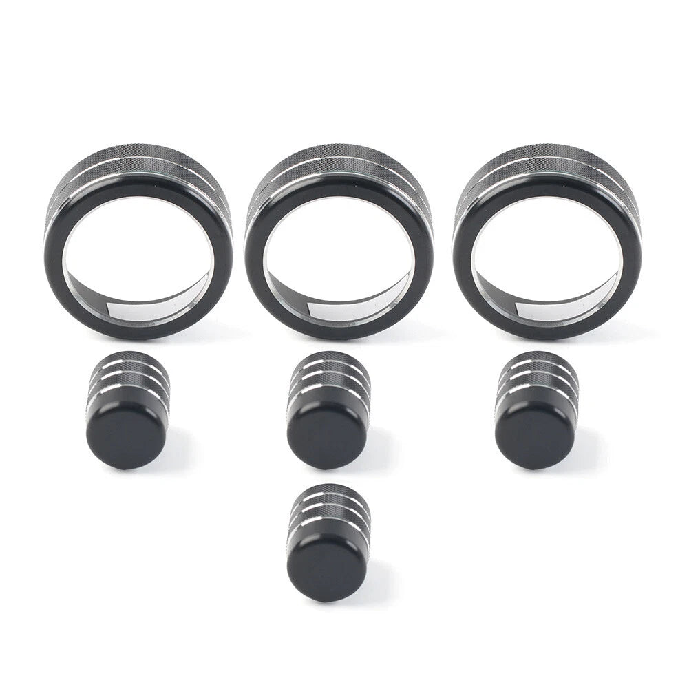 7x Switch Knob Ring Cover Trim for Honda Civic 2022+ CR-V 2023-2024 Black
