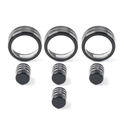 7x Switch Knob Ring Cover Trim for Honda Civic 2022+ CR-V 2023-2024 Black