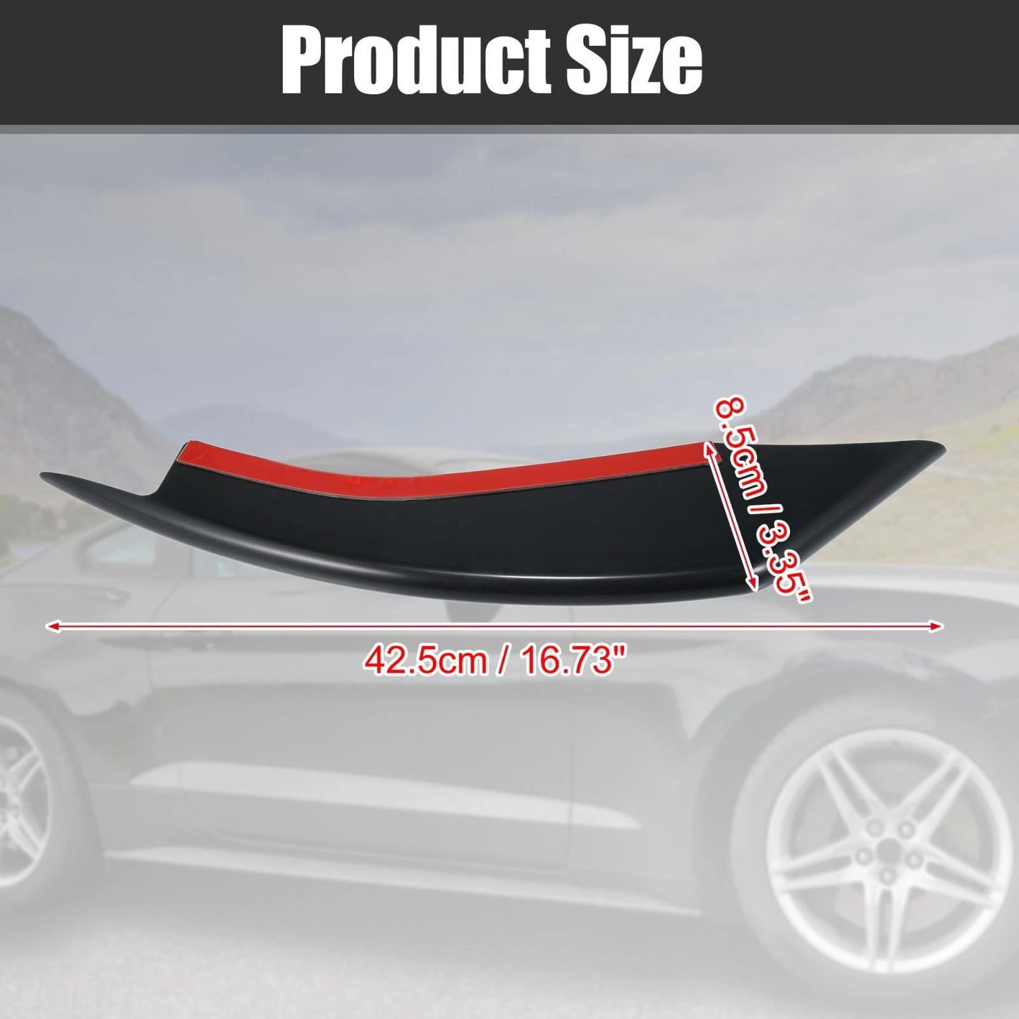 2 x Car Front Bumper Trim Covers for Ford Mustang (2018-2020) Black