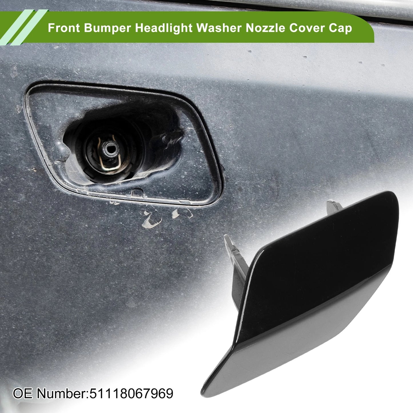 Front Left Washer Nozzle Cover for BMW 320i (2013-2018) - Black Cap