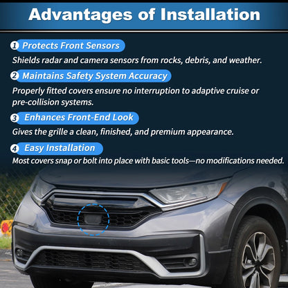 Front Grille Wave Radar Sensor Cover for Honda CR-V (2020-2022)