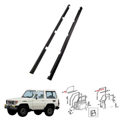 Front Door Glass Weatherstrip w/ Vent for Toyota Land Cruiser 2D FZJ79 VDJ78
