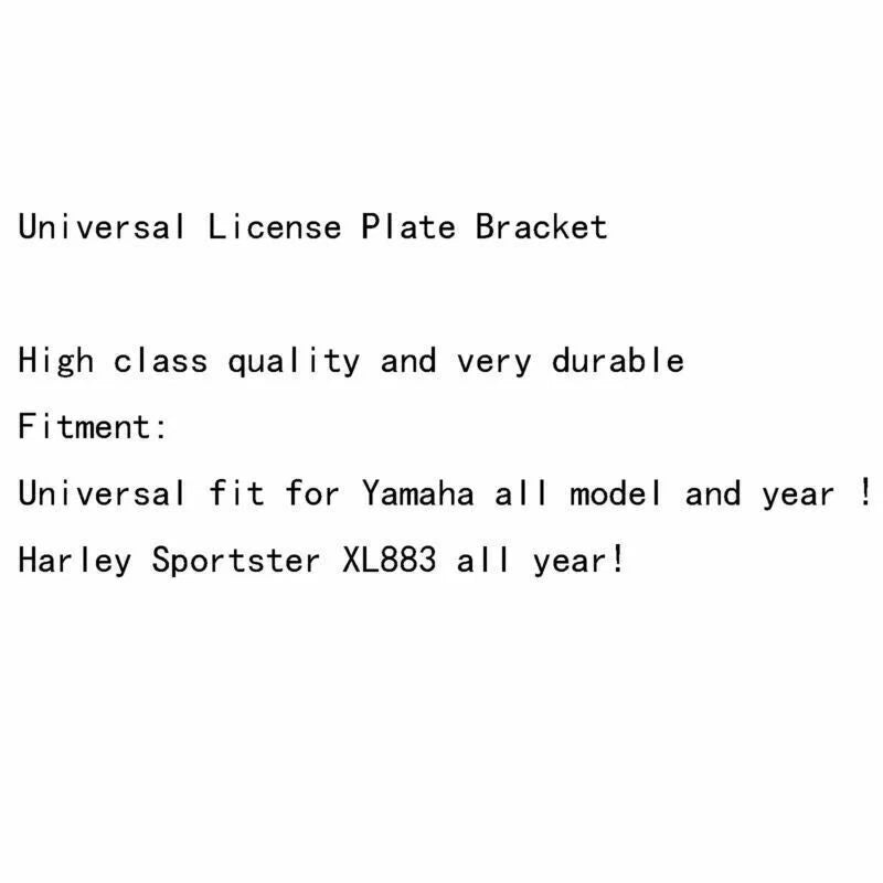 License Plate Holder for Yamaha YZF R1 R6 Sportster XL883 1200 (2000-2023)