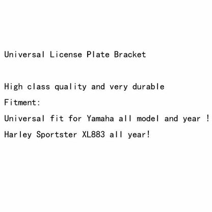 License Plate Holder for Yamaha YZF R1 R6 Sportster XL883 1200 (2000-2023)