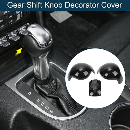 Black Gear Shift Knob Cover for Ford Mustang (2015-2023) 1 x Set