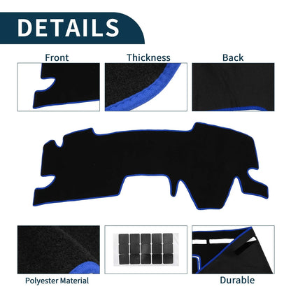Dashboard Cover Mat for Toyota Yaris Cross (2023) - Black Blue 1 Set