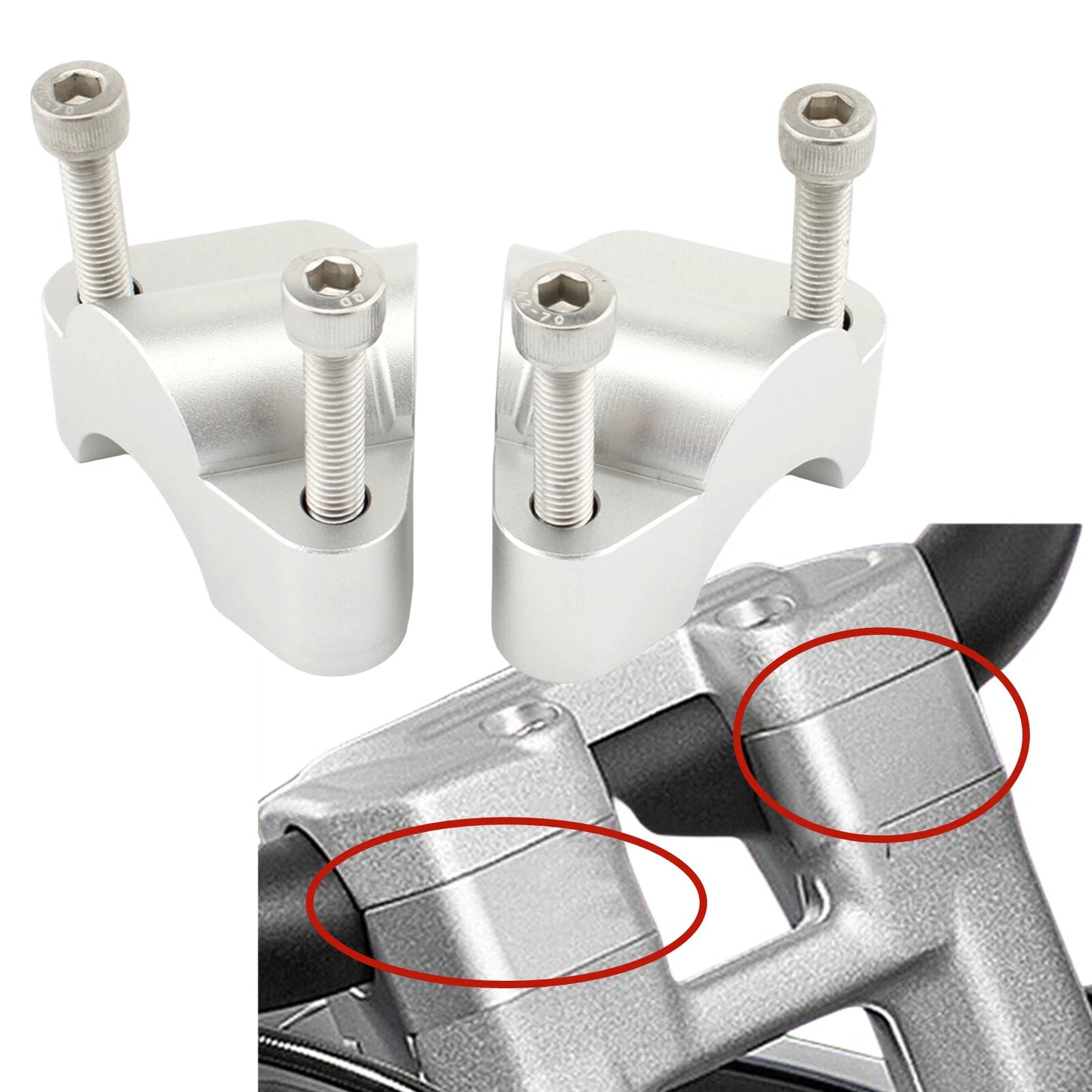 Chrome Front Handlebar Clamp Kit for Tiger 1200 GT Pro (2022-2023)