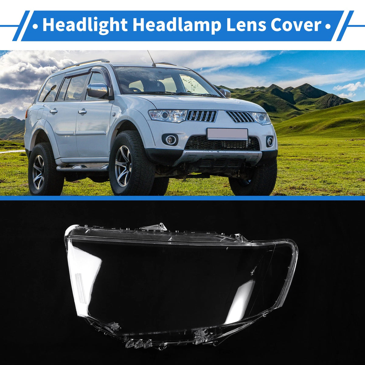Front Left Headlight Lens Cover for Mitsubishi Pajero Sport (2013-2015)