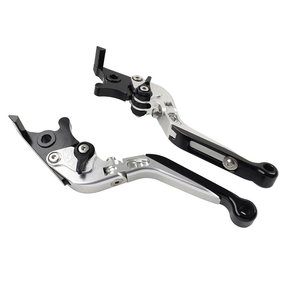 Silver Extendable Brake Clutch Levers for Kawasaki Z1000 ZX6R 2007-2018