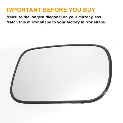 Right Side Heated White Mirror Glass for Honda Civic (2001-2005)