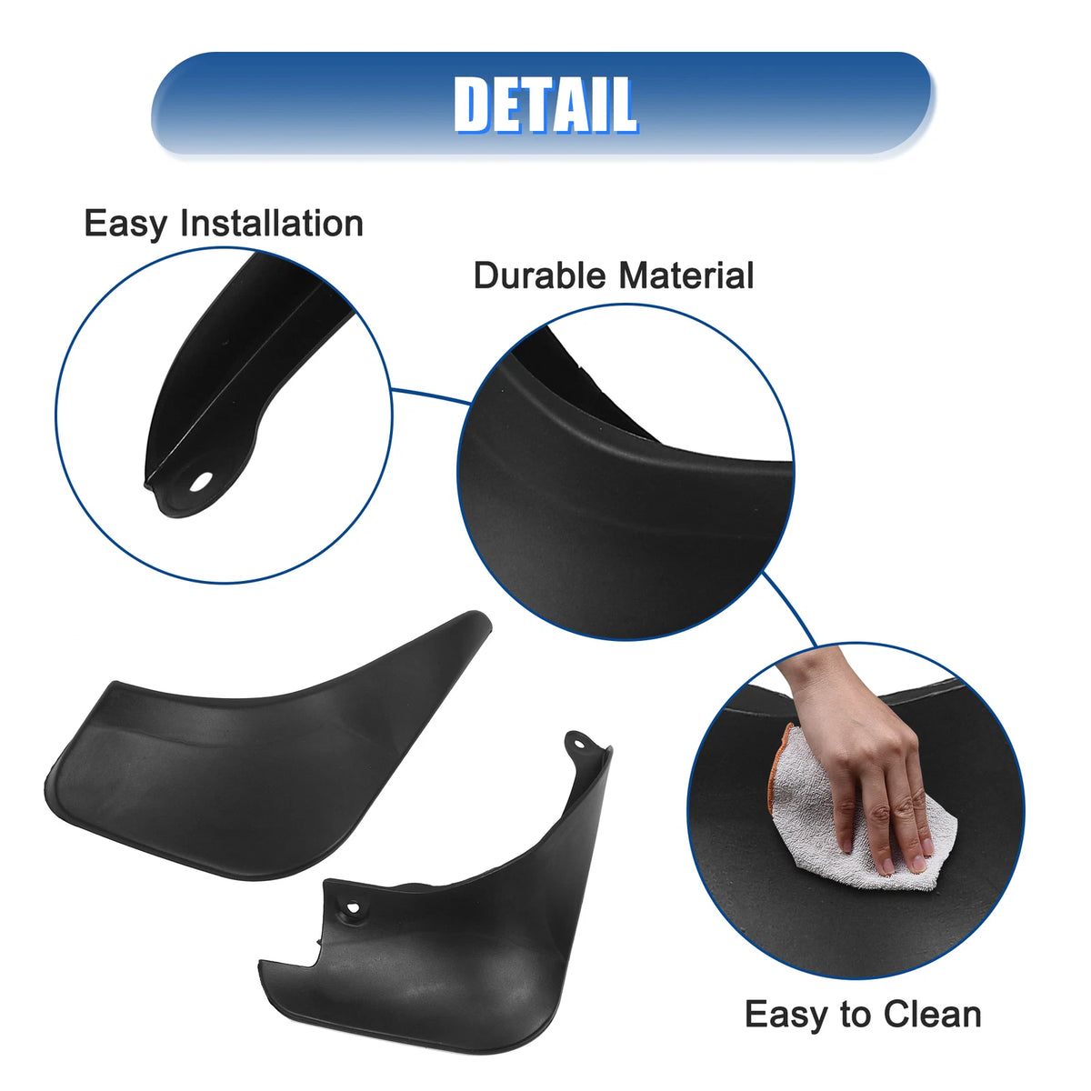 Splash Guards Mud Flap for Toyota Yaris (2006-2020) - 1 x Set with Screws