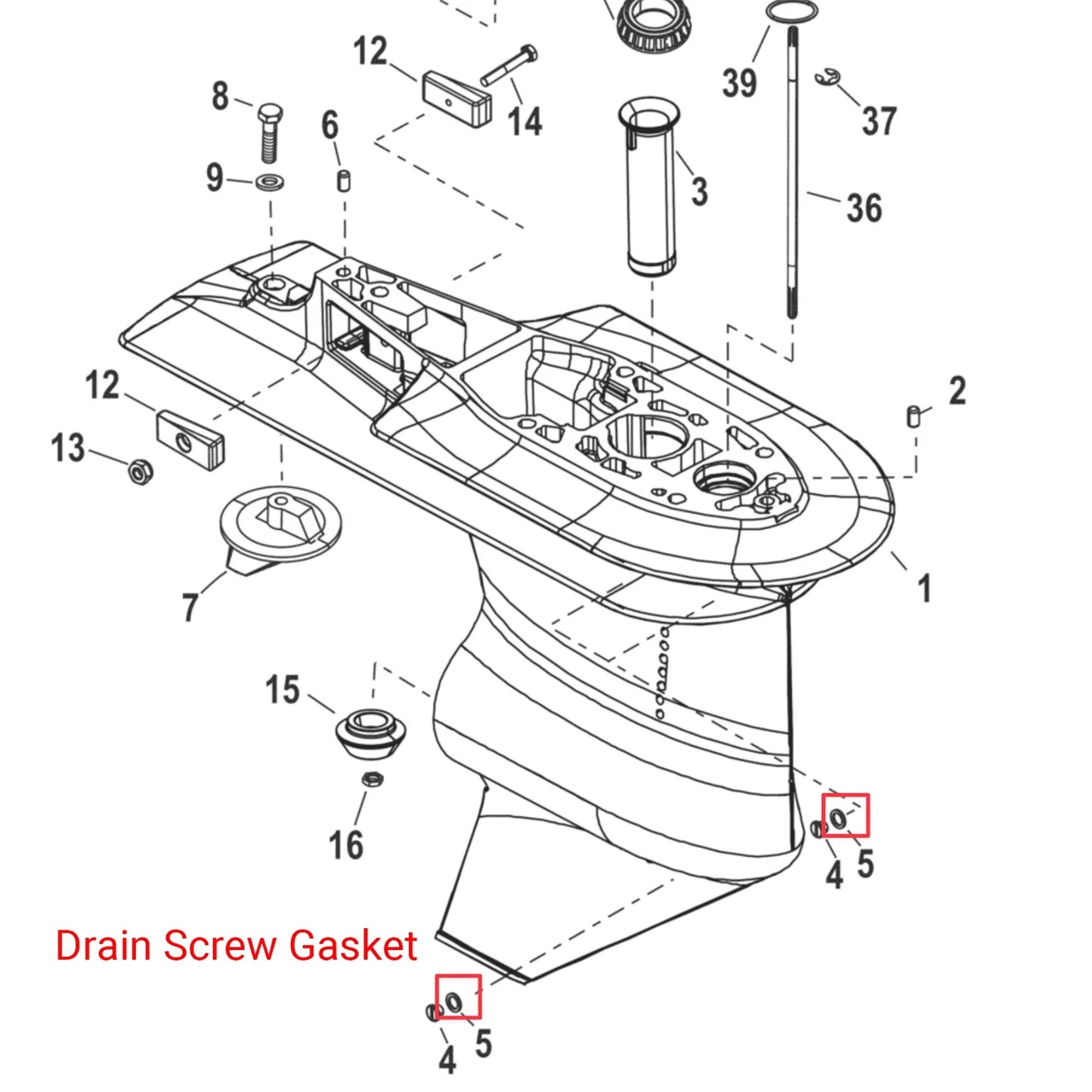 Oil Drain Plug Seal Washer Gasket for Mercury 4-Stroke 35-60HP