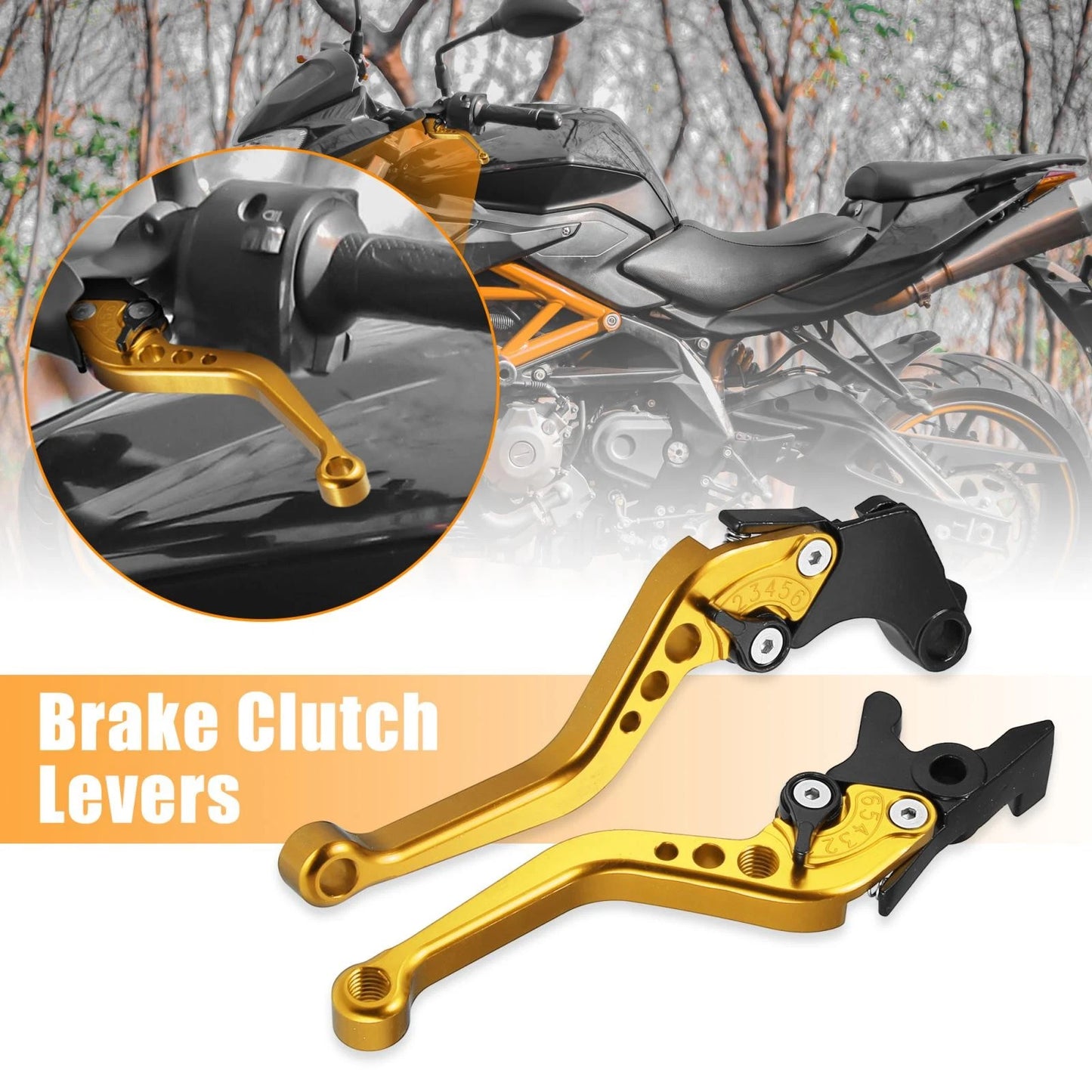 Gold Tone Aluminum Brake Clutch Levers for Honda CBR300R (2016-2019) 1 Pair