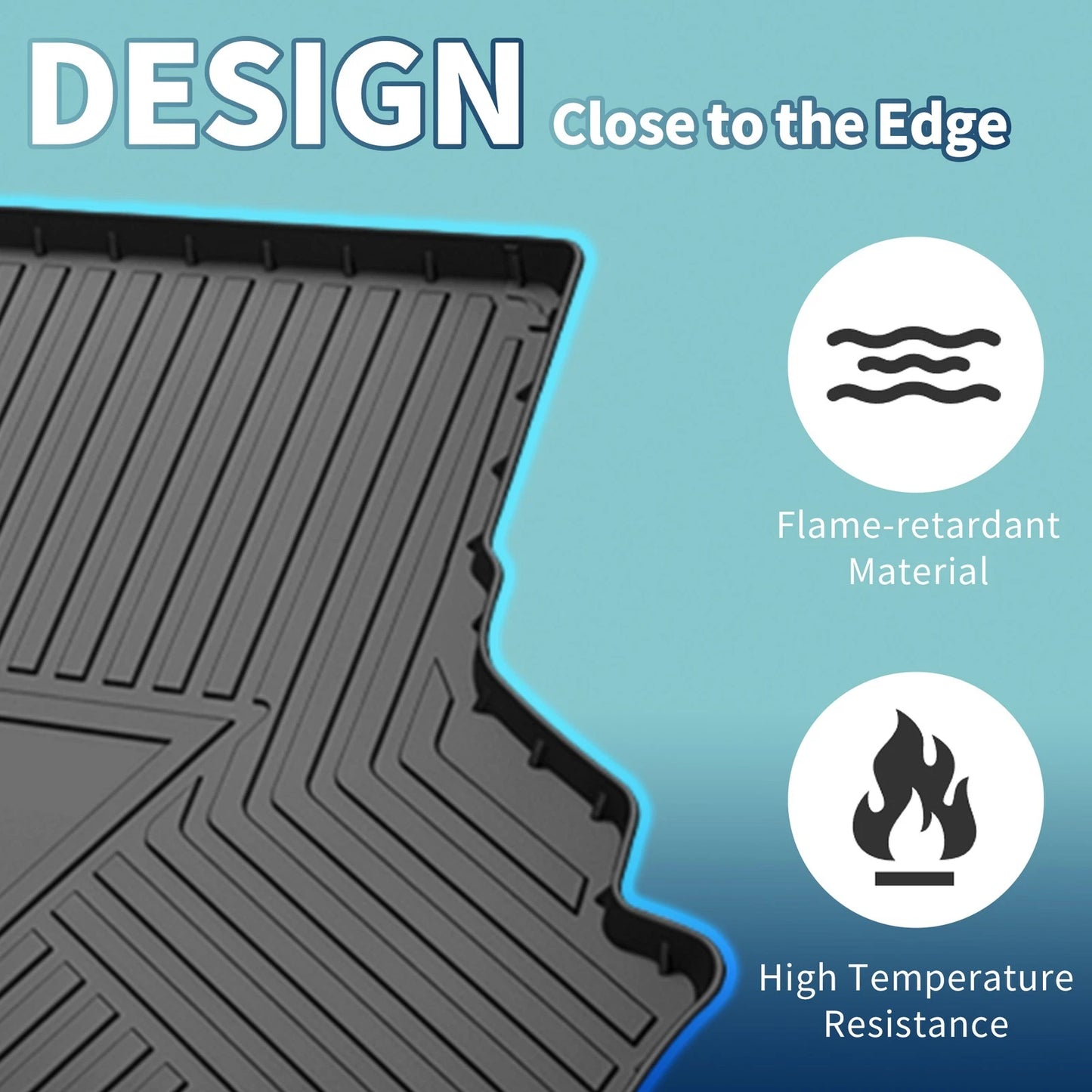 Flat Face Cargo Liner Rear Trunk Mat for Ford Mustang (2015-2022) 1 Pc