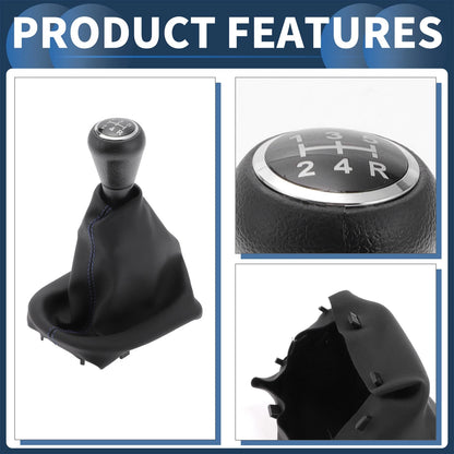 5 Speed Gear Shifter Knob & Cover for Peugeot 206 (2005-2008) Black Blue