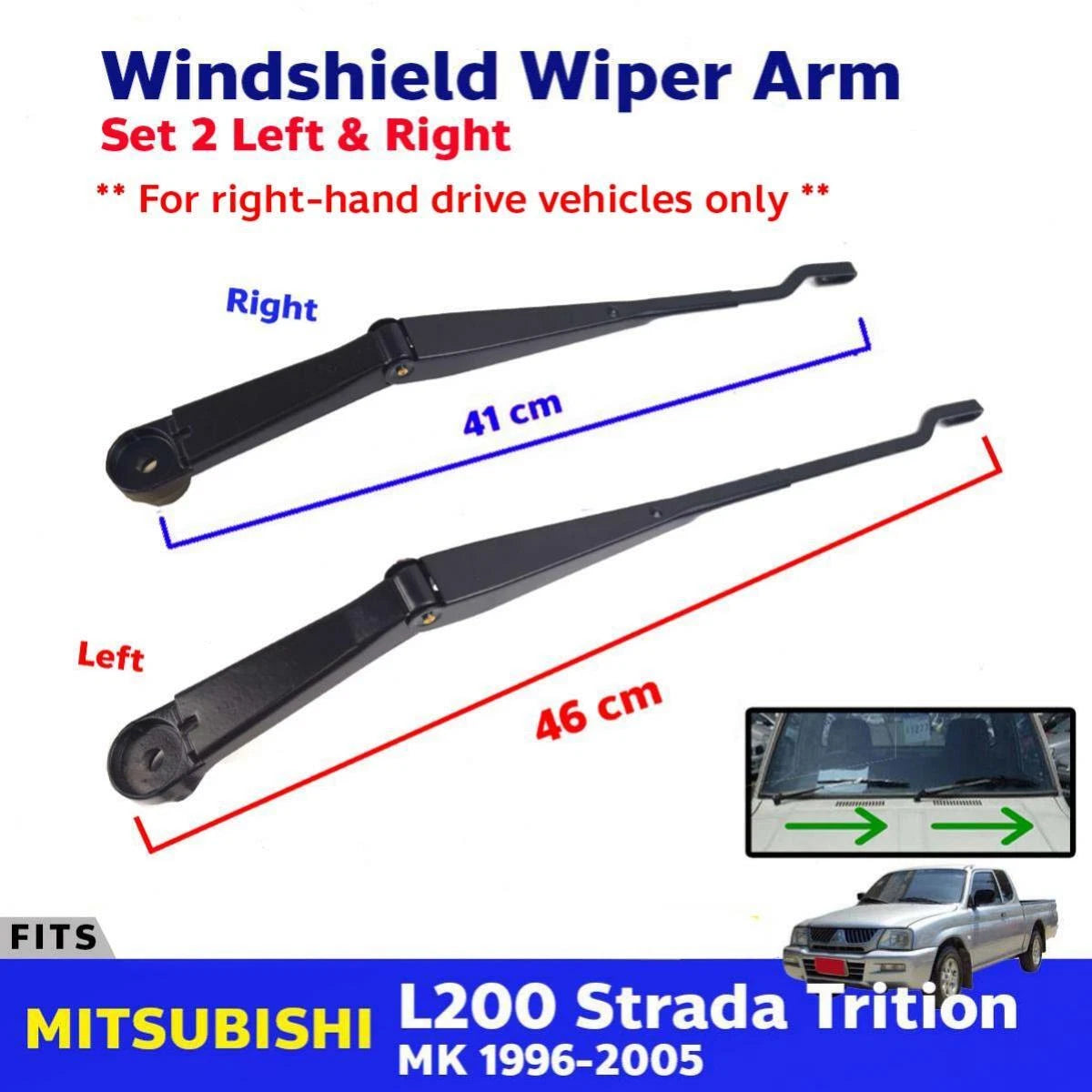 Windshield Wiper Arm L+R (RHD Fits Mitsubishi L200 Strada Pickup 1996-05 D07