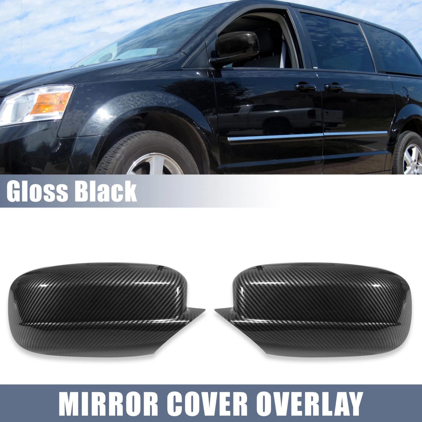 Pair Carbon Fiber Rear View Mirror Cover Cap for Dodge Charger (2011-2021)