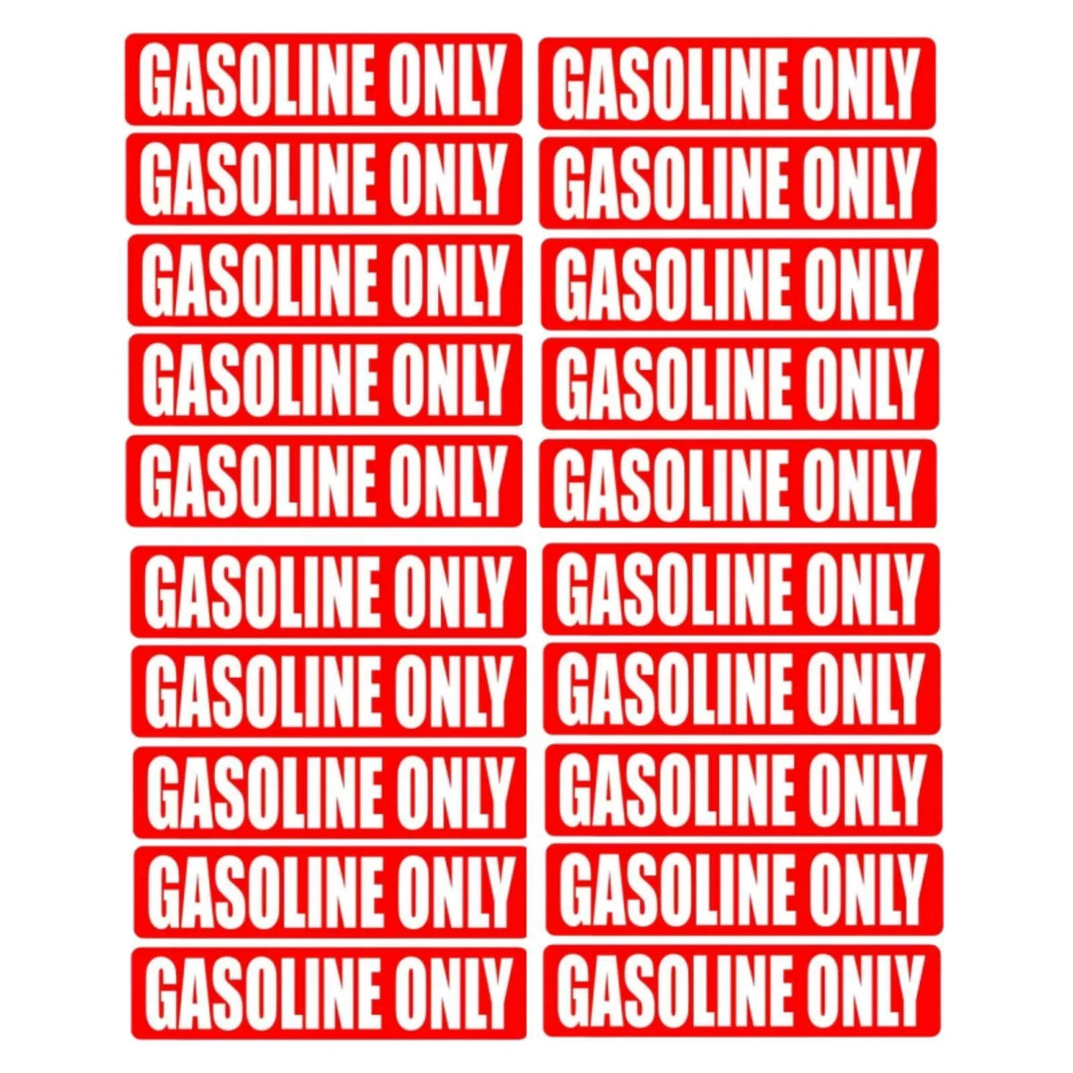 Gasoline Only Fuel Caution Warning Decal for All Boats and Jet Skis 20x
