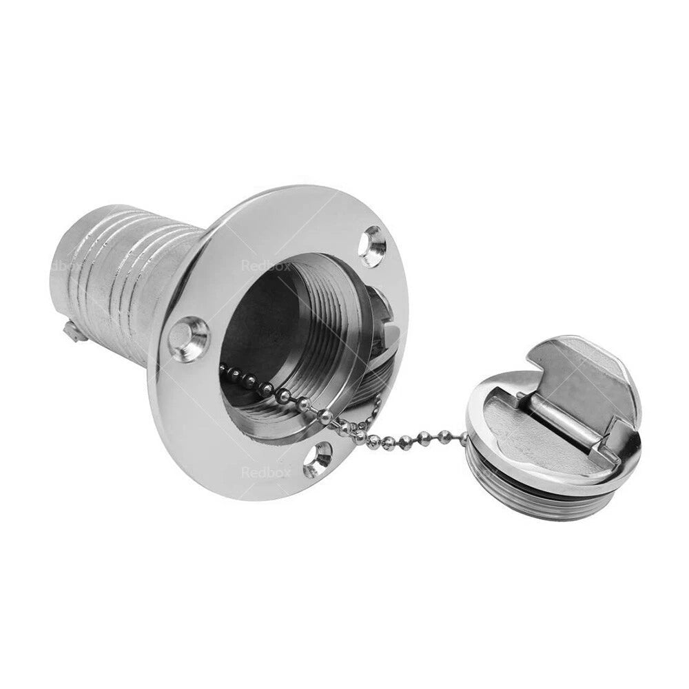 1-1/2" Marine Boat Keyless Water Deck Fill Filler Polished 316 Stainless Steel