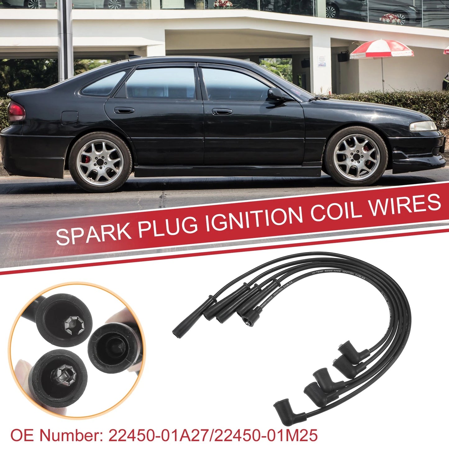 5pcs Spark Plug Wire Ignition Coil Cable for Mazda MX-6 626 (1988)