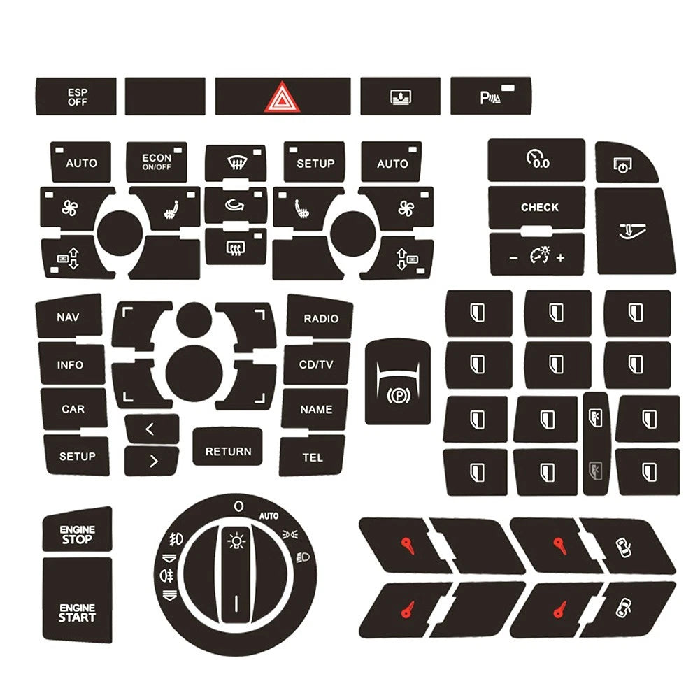 Panel Button for A6 Clima Decals Stickers Black Vinyl