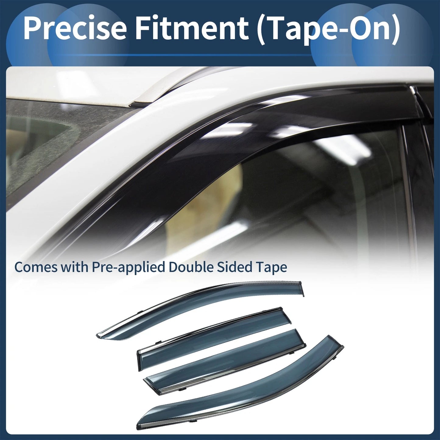 Window Deflectors for Honda CR-V 2017-2022 Side Window Vent Visor Black 1 Set