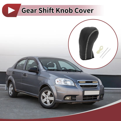 Gear Shift Knob Cover Black Beige Faux Leather for Chevrolet Cruze (2011-2015)