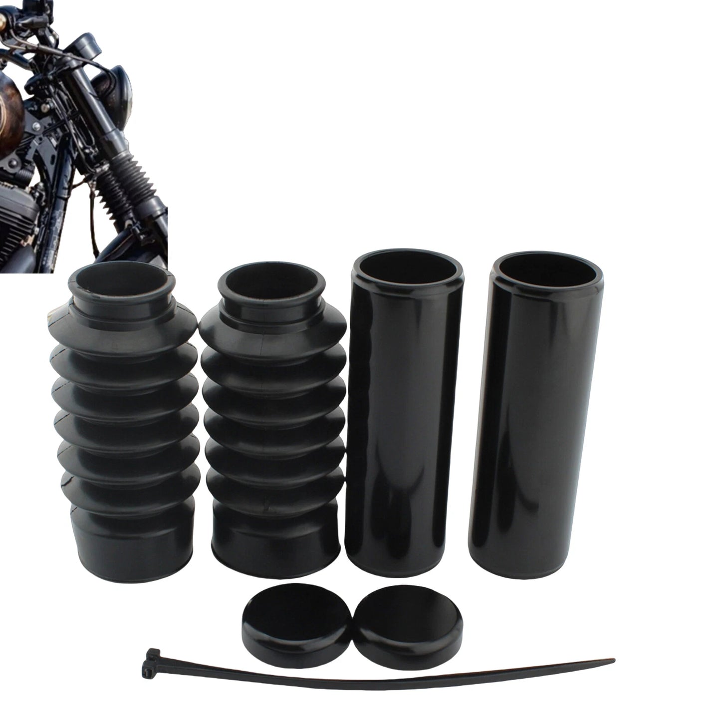 Black Upper & Lower Fork Covers for Harley Breakout FXSB (2013-2017)