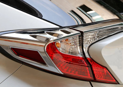 Rear Taillight Eyebrow Lamp Cover Trim for Toyota C-HR (2016-2023) 4 x ABS Chrome