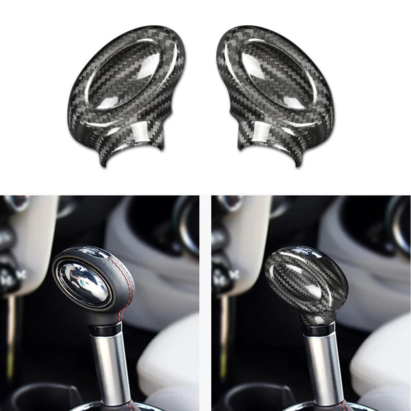 Real Carbon Fiber Gear Shift Head Cover Cap fit For Mini Cooper F54 F55 F56 F60