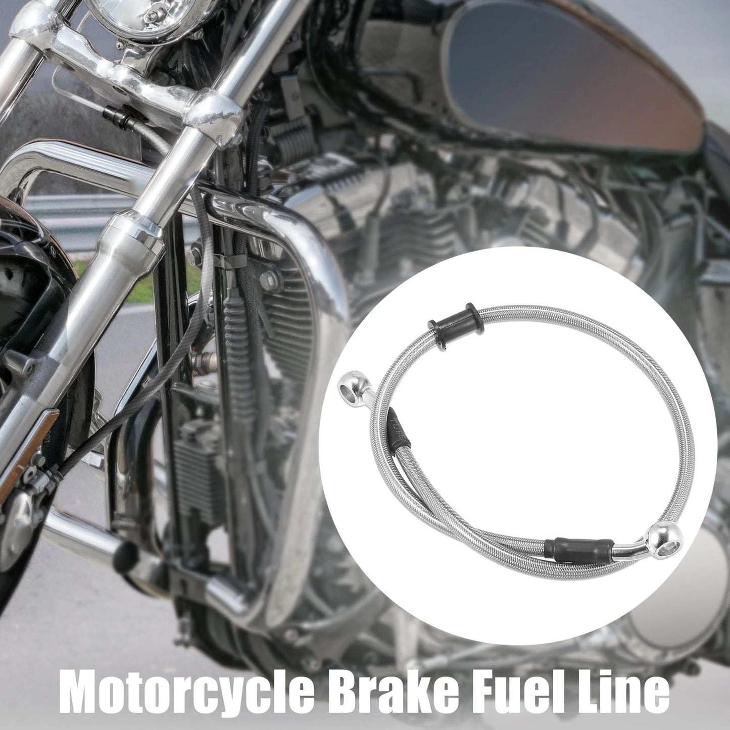 Braided Brake Clutch Oil Hoses Ends / 60cm 23.62in 10mm / ATV