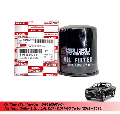 Oil Filter for Isuzu Dmax 2.5 3.0 DDI VGS Turbo (2012-2018)