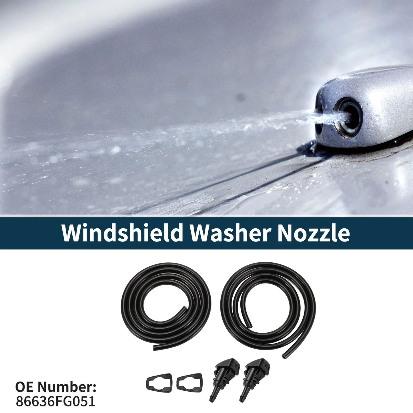Windshield Washer Nozzle & Gasket, Fluid Hose for Subaru (2008-2014)