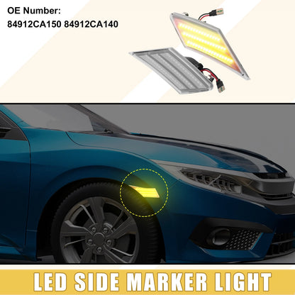 Front LED Side Marker Lights for Scion FR-S (2013-2016) - 2 x Amber Clear