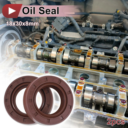 Oil Seal 18x30x8mm 2 Pcs Seal Ring Rotary Shaft Seal FKM Rubber for Make Model