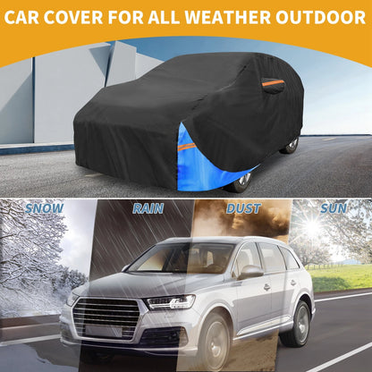 Waterproof Car Cover for Tesla Model 3 (2017-2024) Black Blue 210D-PU